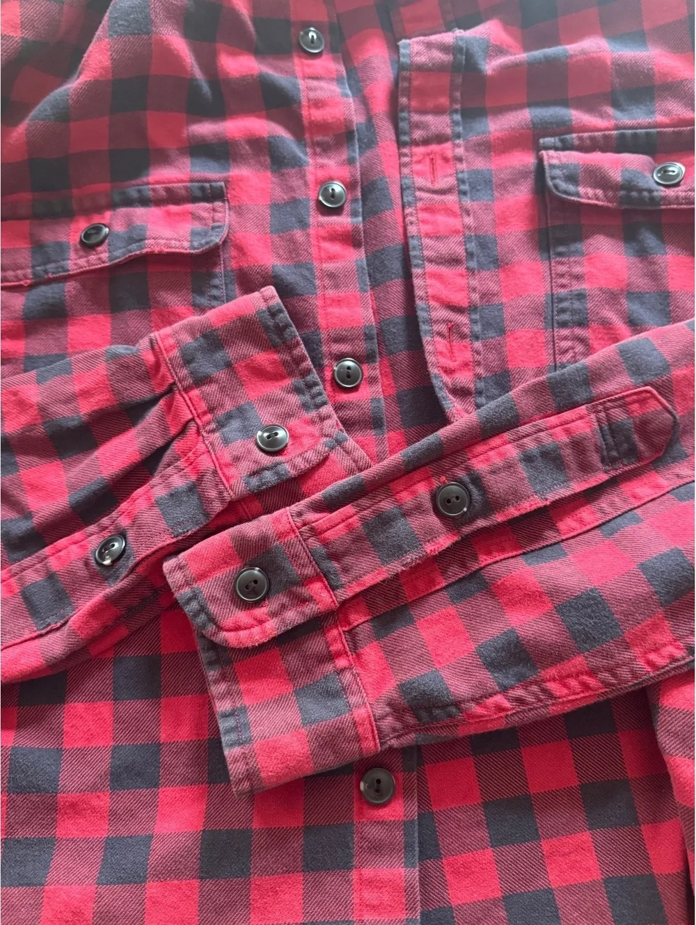 J.Crew Medium Red and Black Buffalo Plaid Cotton Shirt